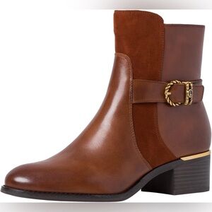 Tamaris Brown Leather Ankle Boots
